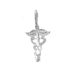 14K or 18K Gold Caduceus Pendant