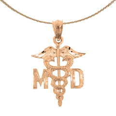 14K or 18K Gold M.D. Medical Doctor Pendant