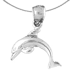 14K or 18K Gold Dolphins With Coral Pendant