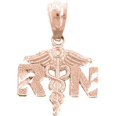 14K or 18K Gold R.N. Registered Nurse Pendant