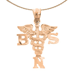 14K or 18K Gold B.S.N. Bachelors Of Science Nursing Pendant