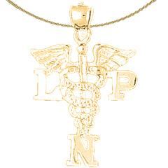 14K or 18K Gold L.P.N. Licensed Practical Nurse Pendant