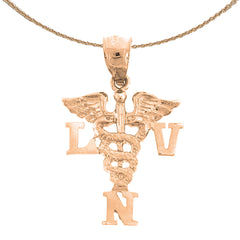 14K or 18K Gold L.V.N. Licensed Vocational Nurse Pendant
