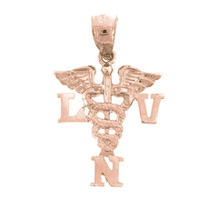 14K or 18K Gold L.V.N. Licensed Vocational Nurse Pendant