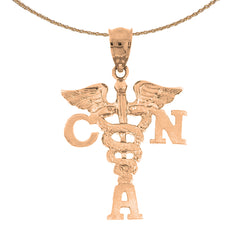 14K or 18K Gold C.N.A. Certified Nursing Assistant Pendant