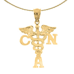 14K or 18K Gold C.N.A. Certified Nursing Assistant Pendant