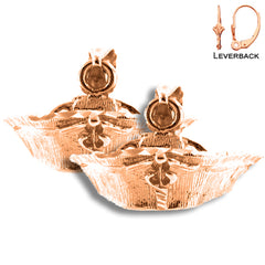 Pendientes de sombrero de enfermera de oro de 14K o 18K