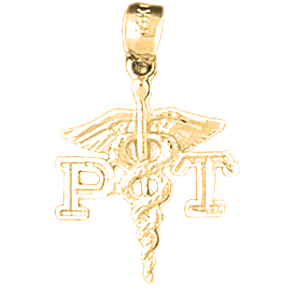 14K or 18K Gold P.T. Physical Therapy Pendant