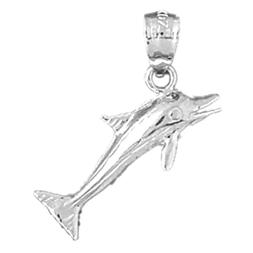 14K or 18K Gold Dolphins With Sail Boat Pendant