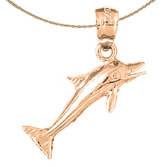 14K or 18K Gold Dolphins With Sail Boat Pendant