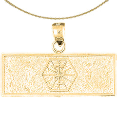 10K, 14K or 18K Gold Medical Alert Caduceus Pendant