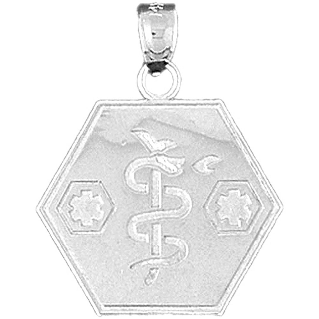 10K, 14K or 18K Gold Medical Alert Caduceus Pendant