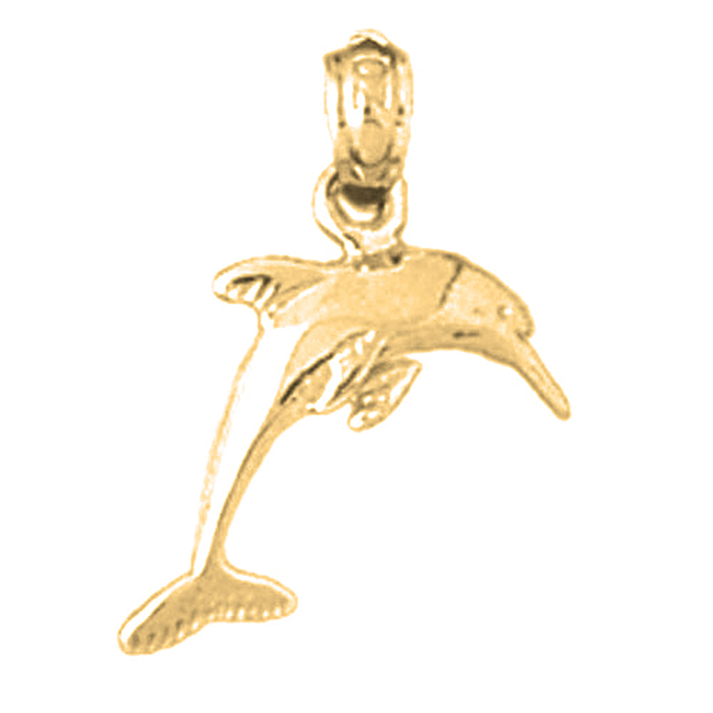 14K or 18K Gold Dolphin Pendant