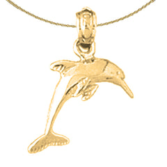 14K or 18K Gold Dolphin Pendant