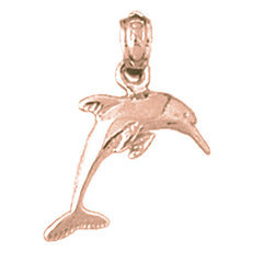 14K or 18K Gold Dolphin Pendant