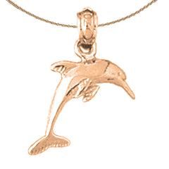 14K or 18K Gold Dolphin Pendant