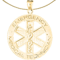 10K, 14K or 18K Gold Medical Alert Caduceus Pendant