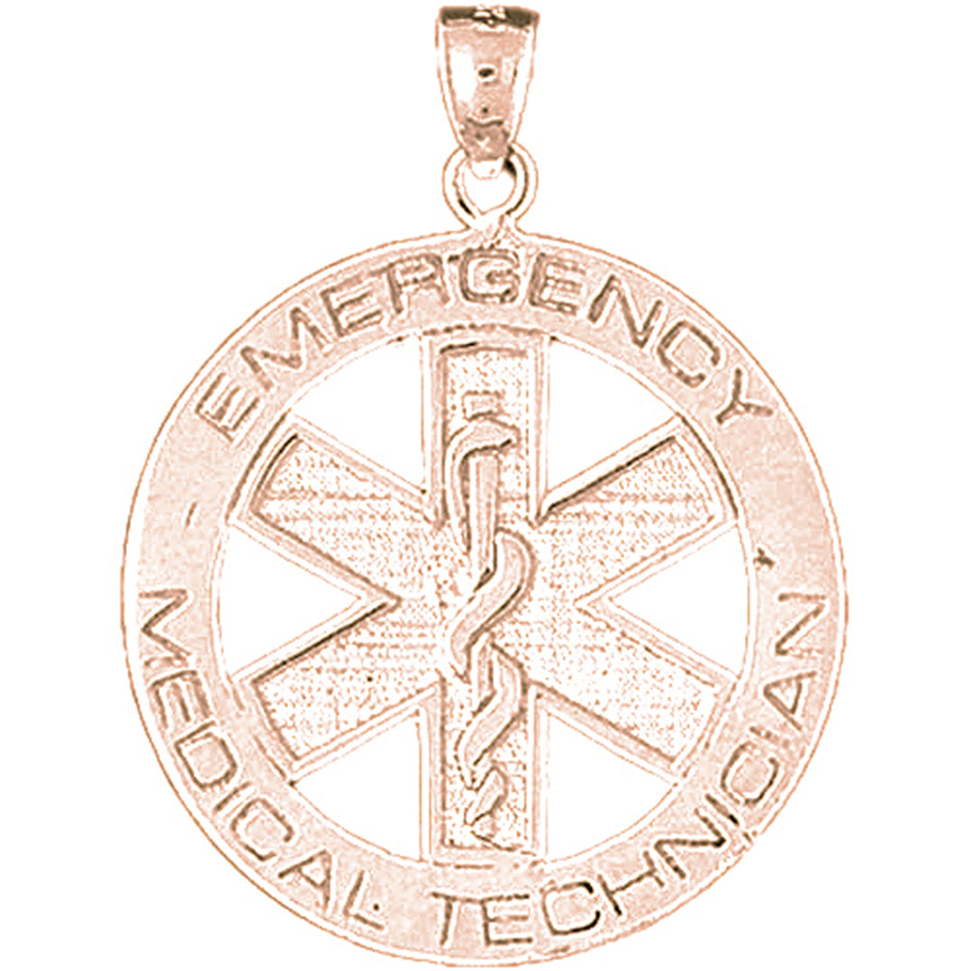 10K, 14K or 18K Gold Medical Alert Caduceus Pendant