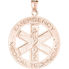 10K, 14K or 18K Gold Medical Alert Caduceus Pendant