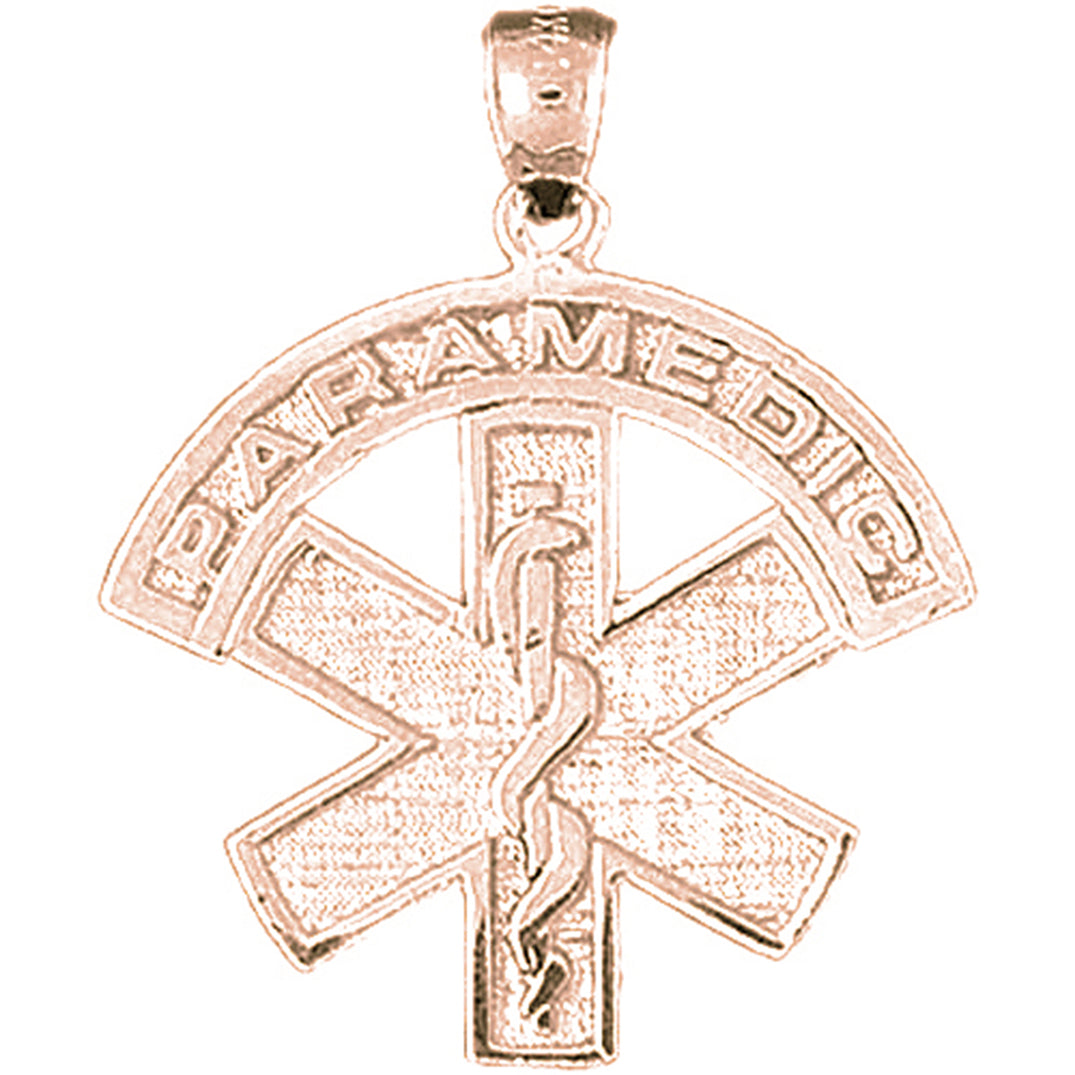 10K, 14K or 18K Gold Medical Alert Caduceus Pendant