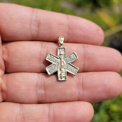 10K, 14K or 18K Gold Medical Alert Caduceus Pendant