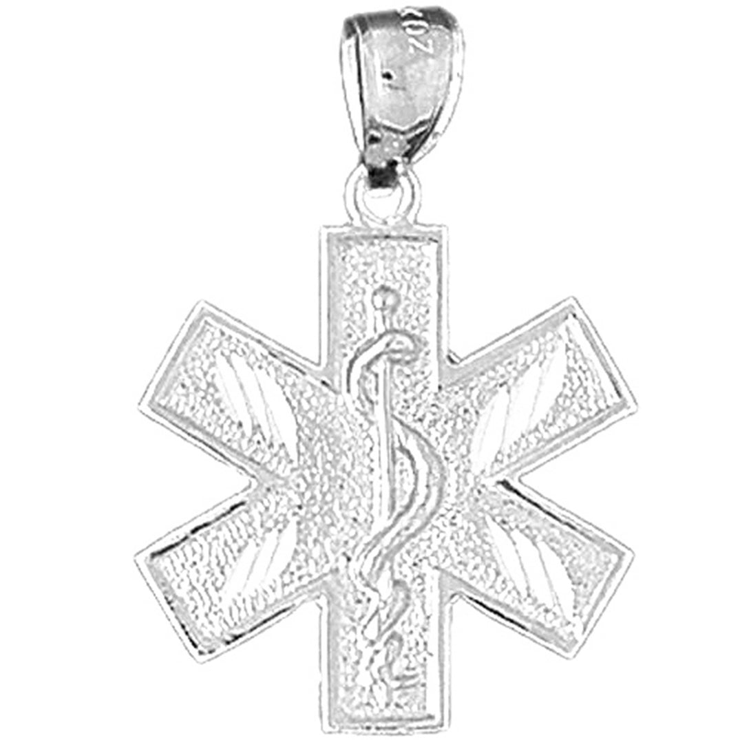 10K, 14K or 18K Gold Medical Alert Caduceus Pendant