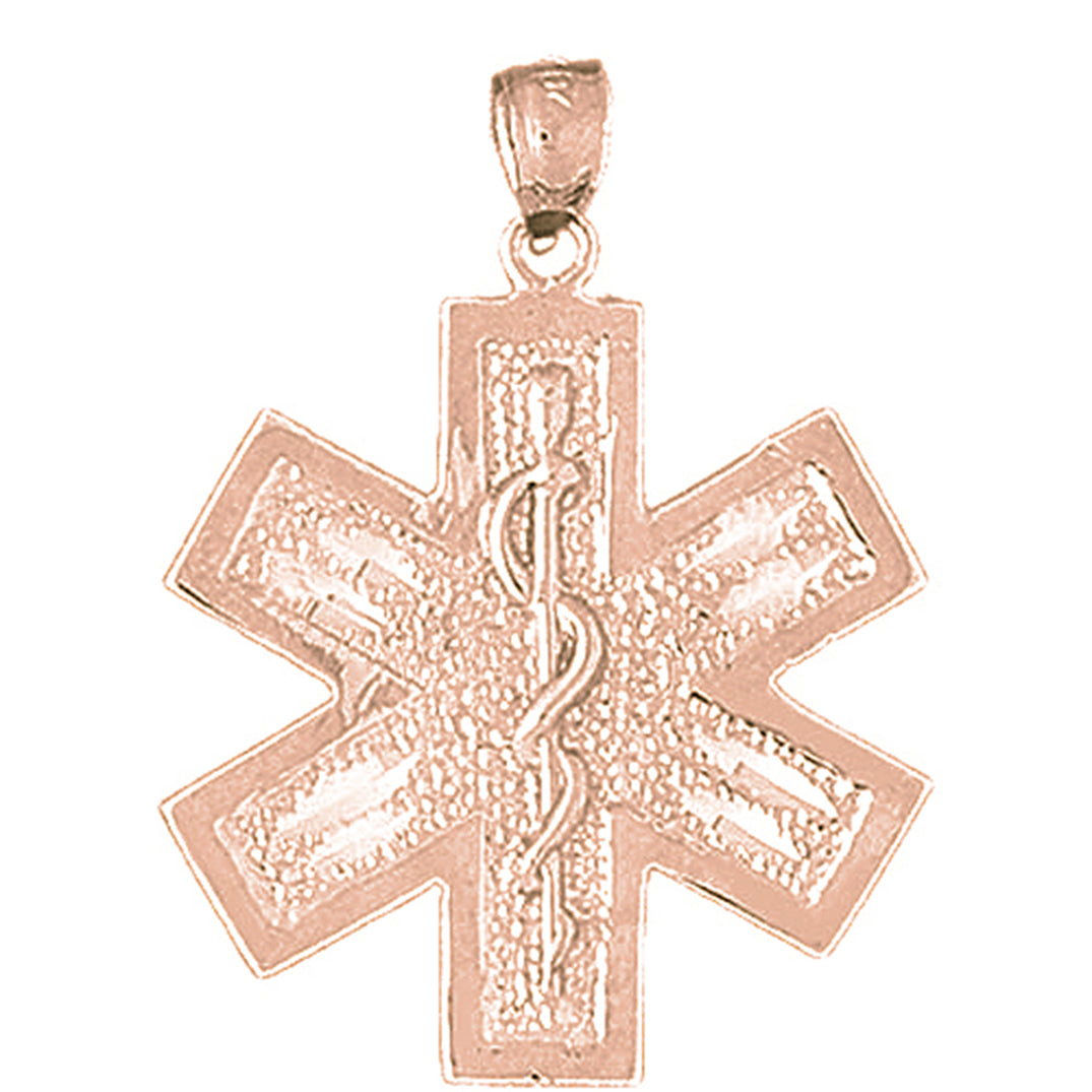 10K, 14K or 18K Gold Medical Alert Caduceus Pendant