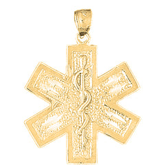 10K, 14K or 18K Gold Medical Alert Caduceus Pendant