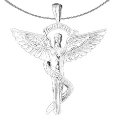 Colgante de caduceo de alerta médica de oro de 10K, 14K o 18K