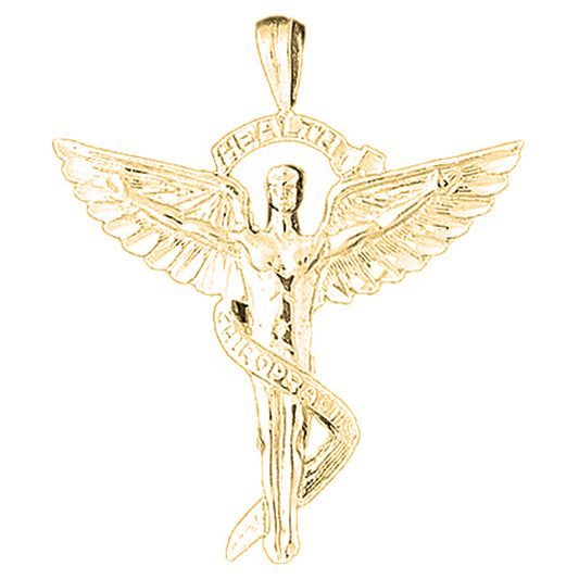 10K, 14K or 18K Gold Medical Alert Caduceus Pendant