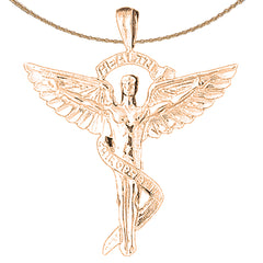 10K, 14K or 18K Gold Medical Alert Caduceus Pendant