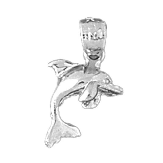 14K or 18K Gold Dolphin With Coral Pendant