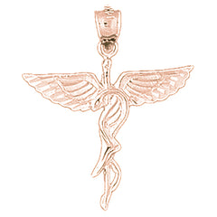 14K or 18K Gold Caduceus Pendant