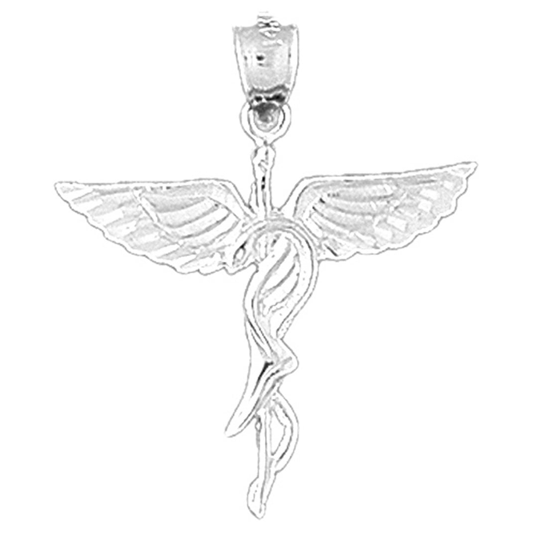 14K or 18K Gold Caduceus Pendant