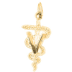 14K or 18K Gold Caduceus Pendant