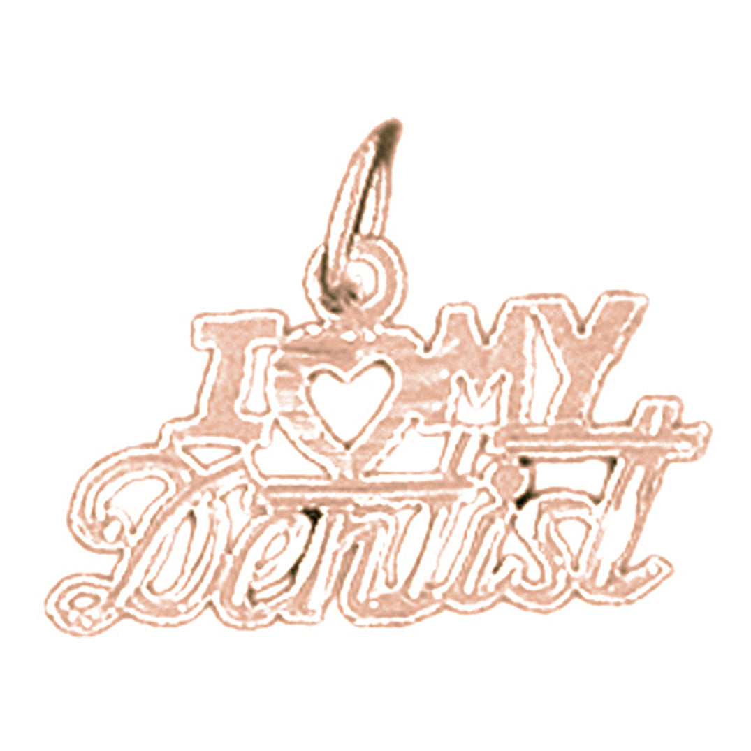 14K or 18K Gold I Love My Dentist Pendant