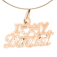 14K or 18K Gold I Love My Dentist Pendant