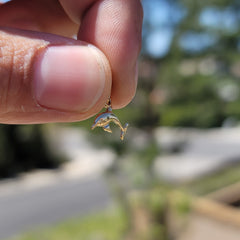 14K or 18K Gold Dolphins With Coral Pendant