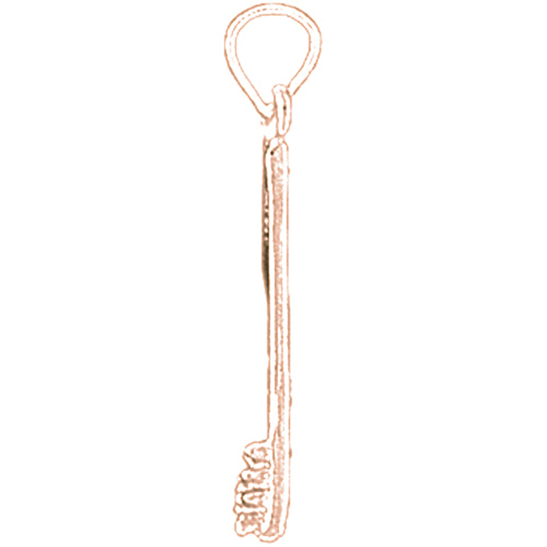 14K or 18K Gold 3D Toothbrush Pendant