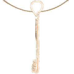 14K or 18K Gold 3D Toothbrush Pendant