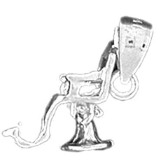 Colgante de silla de dentista 3D de oro de 14 quilates o 18 quilates