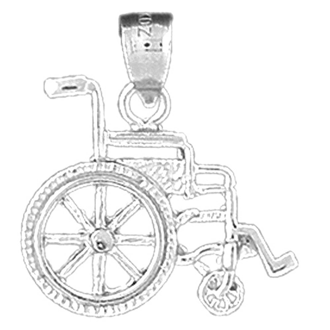 10K, 14K or 18K Gold Wheelchair Pendant