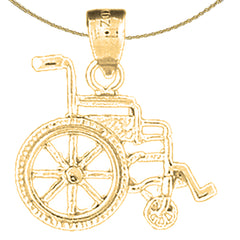 10K, 14K or 18K Gold Wheelchair Pendant