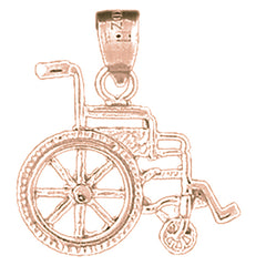 10K, 14K or 18K Gold Wheelchair Pendant