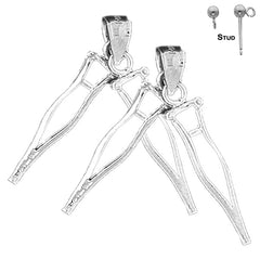 14K or 18K Gold 3D Crutches Earrings