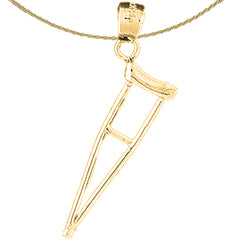 14K or 18K Gold 3D Crutch Pendant