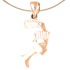 Colgante Nefertiti de oro de 14 quilates o 18 quilates