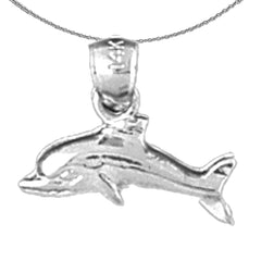 14K or 18K Gold Dolphins With Coral Pendant