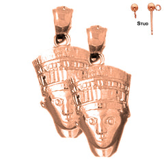 Pendientes Nefertiti de oro de 14 quilates o 18 quilates de 26 mm