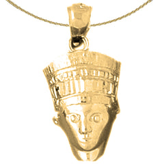 Colgante Nefertiti de oro de 10K, 14K o 18K